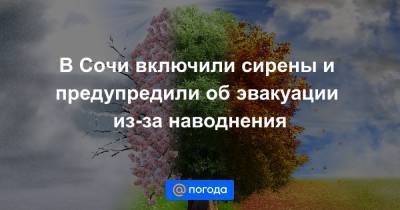 В Сочи включили сирены и предупредили об эвакуации из-за наводнения - news.mail.ru - Сочи - Адлер - Дагомыс