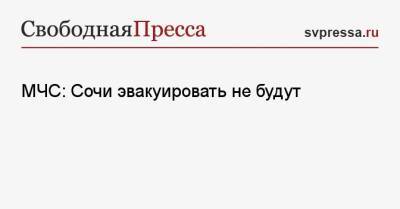 МЧС: Сочи эвакуировать не будут - svpressa.ru - Россия - Китай - Сочи - Краснодарский край - Адлер
