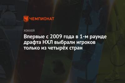 Федор Свечков - Впервые с 2009 года в 1-м раунде драфта НХЛ выбрали игроков только из четырёх стран - championat.com - Россия - США - Швеция - Канада