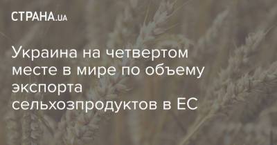 Украина на четвертом месте в мире по объему экспорта сельхозпродуктов в ЕС - strana.ua - Китай - США - Украина - Англия - Бразилия