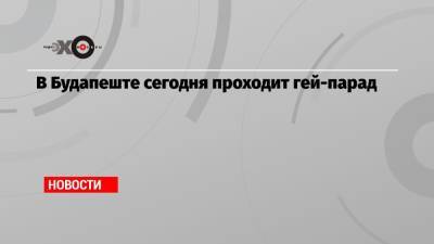 В Будапеште сегодня проходит гей-парад - echo.msk.ru - Венгрия - Будапешт