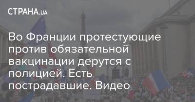 Во Франции - Во Франции протестующие против обязательной вакцинации дерутся с полицией. Есть пострадавшие. Видео - strana.ua - Украина - Франция - Париж