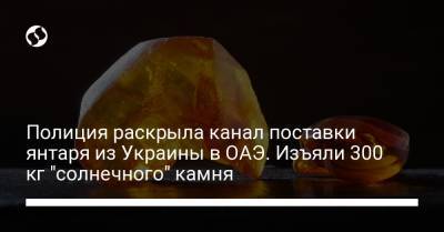 Полиция раскрыла канал поставки янтаря из Украины в ОАЭ. Изъяли 300 кг "солнечного" камня - liga.net - Украина - Луцк - Польша - Эмираты