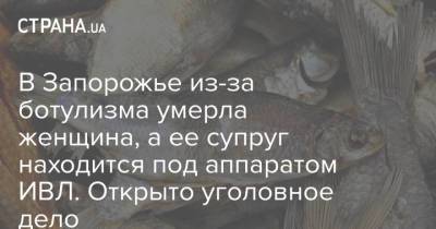 В Запорожье из-за ботулизма умерла женщина, а ее супруг находится под аппаратом ИВЛ. Открыто уголовное дело - strana.ua - Украина - Запорожье - Шевченковск