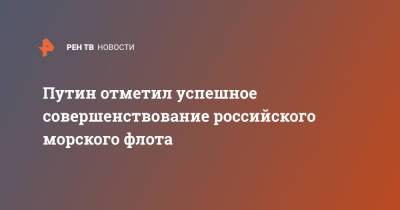 Владимир Путин - Путин отметил успешное совершенствование российского морского флота - ren.tv - Россия