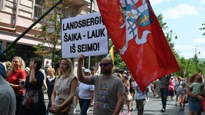 Ингрида Шимоните - "Шайка Ландсбергиса – вон": в Литве прошел митинг против действий властей - obzor.lt - Литва - Вильнюс