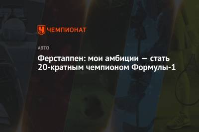 Льюис Хэмилтон - Максим Ферстаппен - Ферстаппен: мои амбиции — стать 20-кратным чемпионом Формулы-1 - championat.com - Голландия