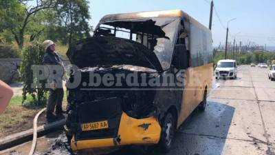В Запорожской области на ходу загорелась маршрутка - lenta.ua - Украина - Киев - Запорожская обл. - Ровенская обл. - Бердянск - район Дубенский