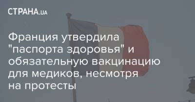 Франция утвердила "паспорта здоровья" и обязательную вакцинацию для медиков, несмотря на протесты - strana.ua - Украина - Франция