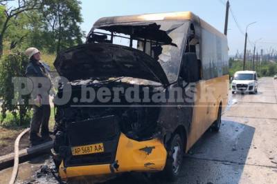 В Бердянске во время движения загорелась маршрутка с пассажирами - rupor.info - Бердянск