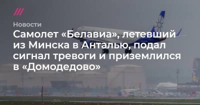 Самолет «Белавиа», летевший из Минска в Анталью, подал сигнал тревоги и приземлился в «Домодедово» - tvrain.ru - Москва - Украина - Воронеж - Минск