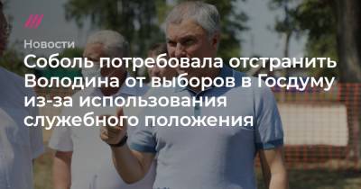 Соболь потребовала отстранить Володина от выборов в Госдуму из-за использования служебного положения - tvrain.ru - Москва - Россия - Симферополь - Саратовская обл. - Саратов