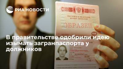 Владимир Груздев - В правительстве одобрили проект, разрешающий приставам изымать загранпаспорта у должников - ria.ru - Москва - Россия