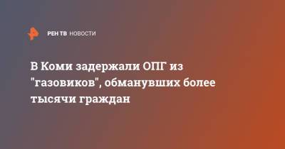 В Коми задержали ОПГ из "газовиков", обманувших более тысячи граждан - ren.tv - респ. Коми - Интерфакс