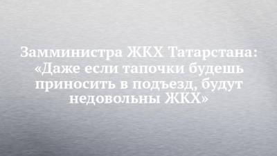 Алексей Фролов - Замминистра ЖКХ Татарстана: «Даже если тапочки будешь приносить в подъезд, будут недовольны ЖКХ» - chelny-izvest.ru - респ. Татарстан