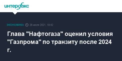 Юрий Витренко - Глава "Нафтогаза" оценил условия "Газпрома" по транзиту после 2024 г. - interfax.ru - Москва - Россия - Украина - Германия