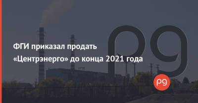 ФГИ приказал продать «Центрэнерго» до конца 2021 года - thepage.ua - Украина