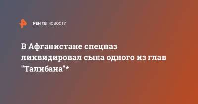 Джо Байден - В Афганистане спецназ ликвидировал сына одного из глав "Талибана"* - ren.tv - Россия - США - Афганистан - Катар - Талибан - Спецназ