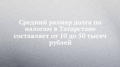 Средний размер долга по налогам в Татарстане составляет от 10 до 50 тысяч рублей - chelny-izvest.ru - респ. Татарстан