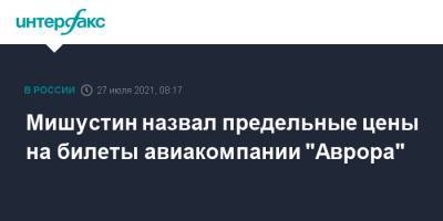 Михаил Мишустин - Мишустин назвал предельные цены на билеты авиакомпании "Аврора" - interfax.ru - Москва - Южно-Сахалинск - Дальний Восток