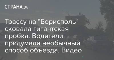 Трассу на "Борисполь" сковала гигантская пробка. Водители придумали необычный способ объезда. Видео - strana.ua - Украина - Киев - Харьков - Борисполь