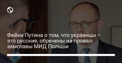 Владимир Путин - Марцин Пшидач - Фейки Путина о том, что украинцы – это русские, обречены на провал: замглавы МИД Польши - liga.net - Москва - Россия - Украина - Польша