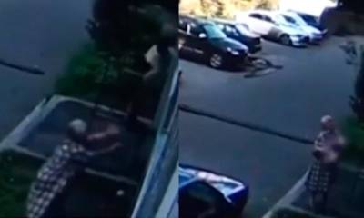 Чудесное спасение попало на видео: прохожая поймала малыша, выпавшего из окна - bloknot.ru - Новокузнецк