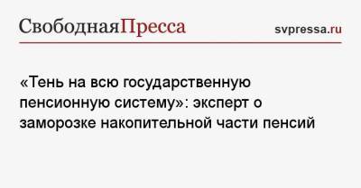 Евгений Надоршин - «Тень на всю государственную пенсионную систему»: эксперт о заморозке накопительной части пенсий - svpressa.ru