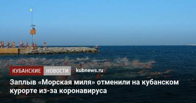 Заплыв «Морская миля» отменили на кубанском курорте из-за коронавируса - kubnews.ru - Россия - Краснодарский край - Геленджик - Черное Море
