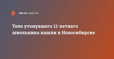 Тело утонувшего 11-летнего школьника нашли в Новосибирске - ren.tv - Новосибирск - р-н Советский