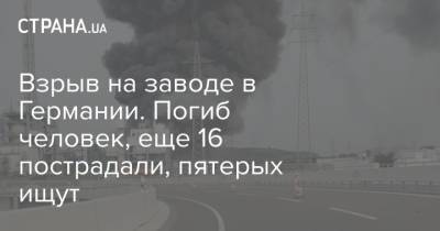 Взрыв на заводе в Германии. Погиб человек, еще 16 пострадали, пятерых ищут - strana.ua - Украина - Германия - Леверкузен