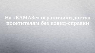 На «КАМАЗе» ограничили доступ посетителям без ковид-справки - chelny-izvest.ru