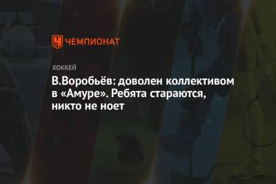 Владимир Воробьев - В.Воробьёв: доволен коллективом в «Амуре». Ребята стараются, никто не ноет - championat.com - Москва