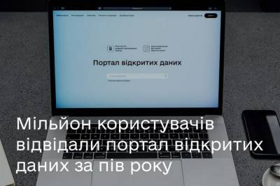 Мінцифра: Мільйон користувачів відвідали портал відкритих даних data.gov.ua за пів року - itc.ua - Україна