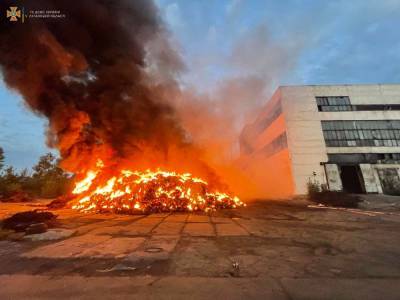 В Лисичанске на территории цеха завода РТИ произошел пожар (фото) - vchaspik.ua - Украина - Лисичанск