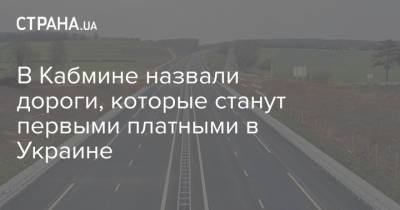 В Кабмине назвали дороги, которые станут первыми платными в Украине - strana.ua - Украина - Киев