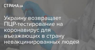 Украину возвращает ПЦР-тестирование на коронавирус для въезжающих в страну невакцинированных людей - strana.ua - Россия - Украина - Индия - Премьер-Министр