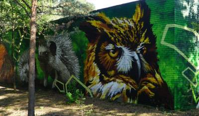 Приморский парк в Сосновом Бору украсили граффити с животными — фото - ivbg.ru - Украина
