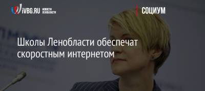 Елена Шмелева - Дмитрий Чернышенко - Школы Ленобласти обеспечат скоростным интернетом - ivbg.ru - Россия - Украина - Ленинградская обл.