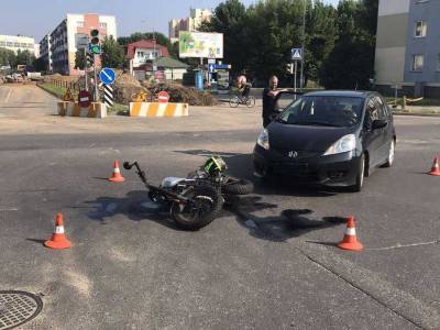 В Лиде столкнулись автомобиль «Хонда» и мотоцикл - grodnonews.by - Белоруссия