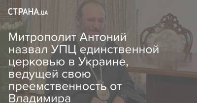 Владимир - Митрополит Антоний назвал УПЦ единственной церковью в Украине, ведущей свою преемственность от Владимира - strana.ua - Украина - Русь
