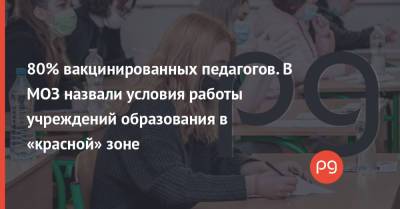 Виктор Ляшко - 80% вакцинированных педагогов. В МОЗ назвали условия работы учреждений образования в «красной» зоне - thepage.ua - Украина - Киев