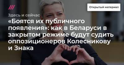 Виктор Бабарико - Максим Знак - «Боятся их публичного появления»: как в Беларуси в закрытом режиме будут судить оппозиционеров Колесникову и Знака - tvrain.ru - Украина - Белоруссия