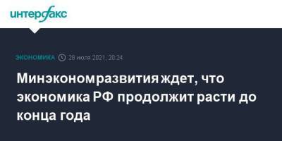 Полина Крючкова - Минэкономразвития ждет, что экономика РФ продолжит расти до конца года - smartmoney.one - Москва - Россия