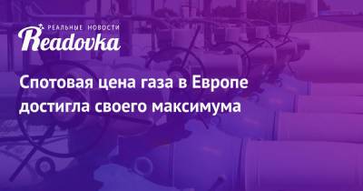 Сергей Капитонов - Спотовая цена газа в Европе достигла своего максимума - readovka.news - Украина