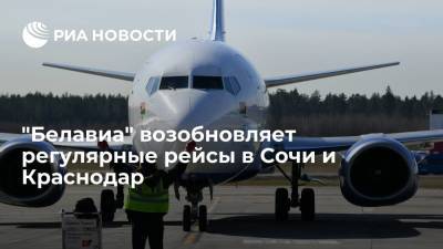 "Белавиа" возобновляет регулярные рейсы в Сочи и Краснодар - ria.ru - Сочи - Краснодар - Минск