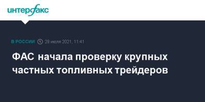 ФАС начала проверку крупных частных топливных трейдеров - interfax.ru - Москва - Санкт-Петербург - Петербург