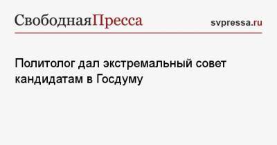 Константин Калачев - Политолог дал экстремальный совет кандидатам в Госдуму - svpressa.ru - Россия