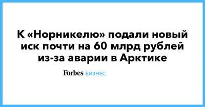 К «Норникелю» подали новый иск почти на 60 млрд рублей из-за аварии в Арктике - forbes.ru - Норильск