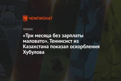 Дарья Касаткина - Владимир Хубулов - «Три месяца без зарплаты маловато». Теннисист из Казахстана показал оскорбления Хубулова - championat.com - Россия - Казахстан - Индия - респ. Алания